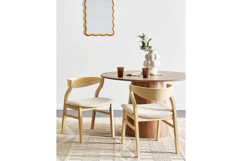 Sæt med 2 spisebordsstole Maroa - Lyst træ, lys beige, Lyst træ, lysebeige - Møbler - Stole & lænestole - Spisebordsstole & køkkenstole