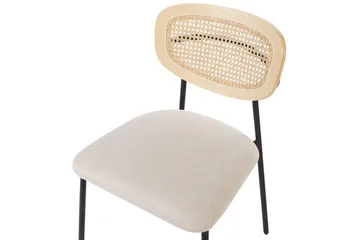Sæt med 2 spisebordsstole Mayetta - Natur, beige, sort - Møbler - Stole & lænestole - Spisebordsstole & køkkenstole