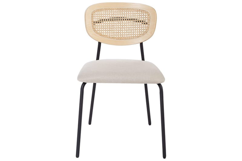 Sæt med 2 spisebordsstole Mayetta - Natur, beige, sort - Møbler - Stole & lænestole - Spisebordsstole & køkkenstole