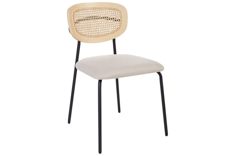 Sæt med 2 spisebordsstole Mayetta - Natur, beige, sort - Møbler - Stole & lænestole - Spisebordsstole & køkkenstole