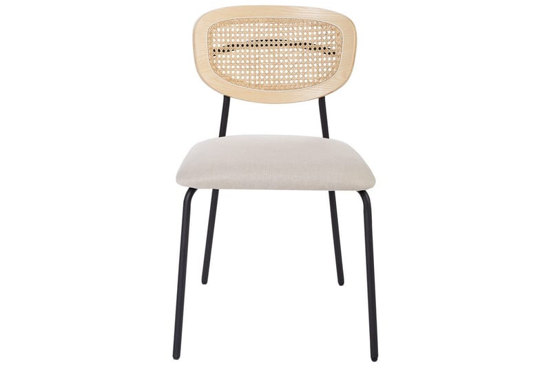 Sæt med 2 spisebordsstole Mayetta - Natur, beige, sort - Møbler - Stole & lænestole - Spisebordsstole & køkkenstole