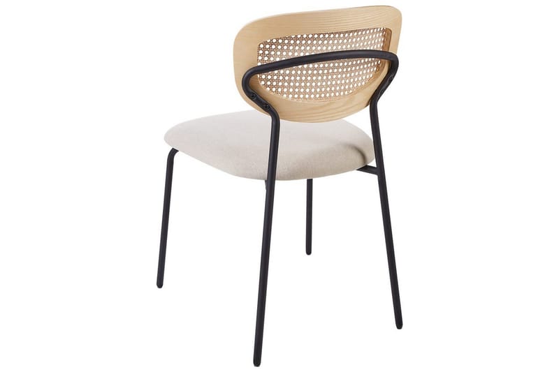 Sæt med 2 spisebordsstole Mayetta - Natur, beige, sort - Møbler - Stole & lænestole - Spisebordsstole & køkkenstole