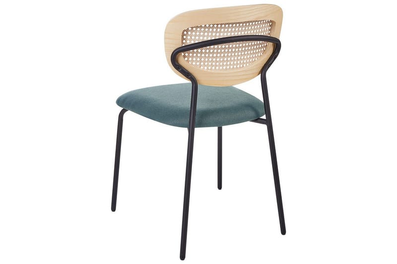 Sæt med 2 spisebordsstole Mayetta - Natur, blå, sort - Møbler - Stole & lænestole - Spisebordsstole & køkkenstole