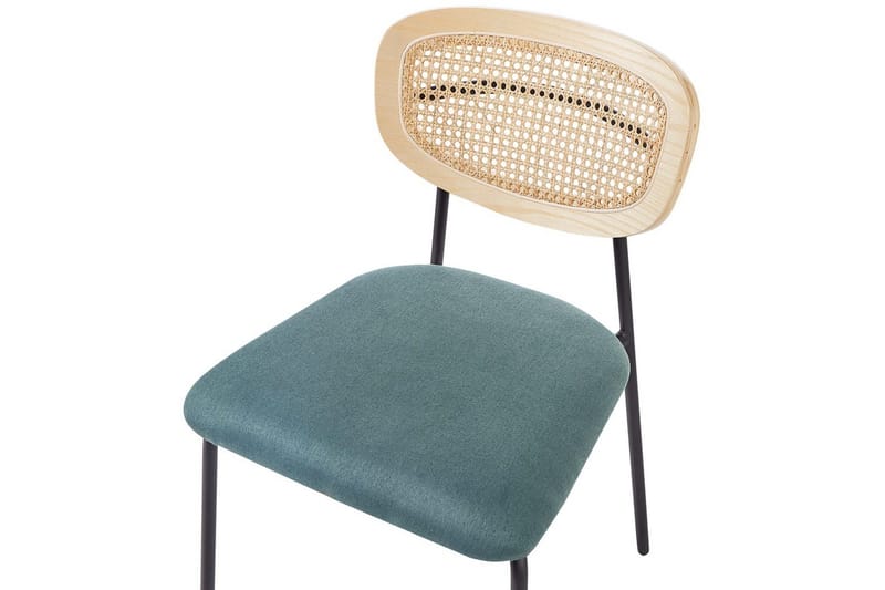 Sæt med 2 spisebordsstole Mayetta - Natur, blå, sort - Møbler - Stole & lænestole - Spisebordsstole & køkkenstole