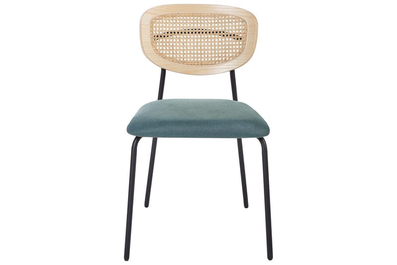 Sæt med 2 spisebordsstole Mayetta - Natur, blå, sort - Møbler - Stole & lænestole - Spisebordsstole & køkkenstole