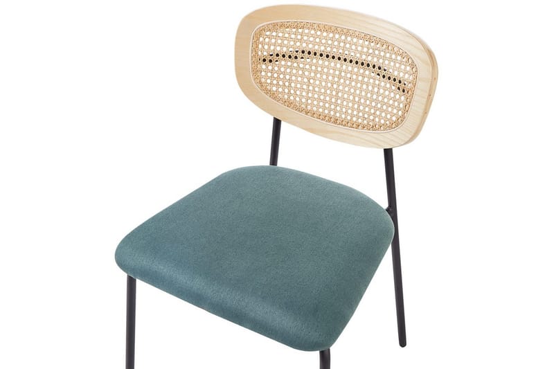 Sæt med 2 spisebordsstole Mayetta - Natur, blå, sort - Møbler - Stole & lænestole - Spisebordsstole & køkkenstole