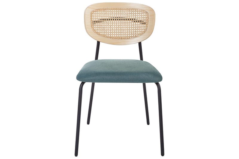 Sæt med 2 spisebordsstole Mayetta - Natur, blå, sort - Møbler - Stole & lænestole - Spisebordsstole & køkkenstole