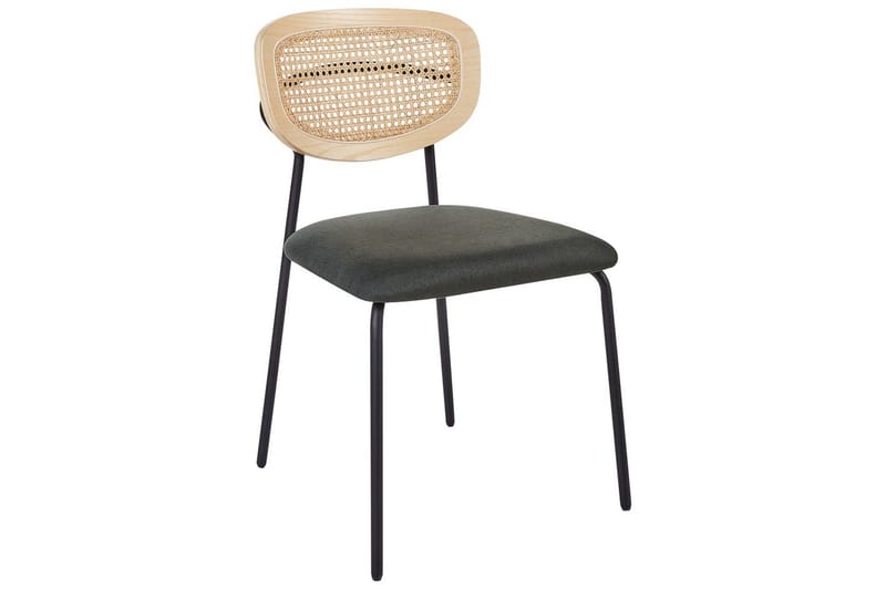 Sæt med 2 spisebordsstole Mayetta - Natur, grøn, sort - Møbler - Stole & lænestole - Spisebordsstole & køkkenstole
