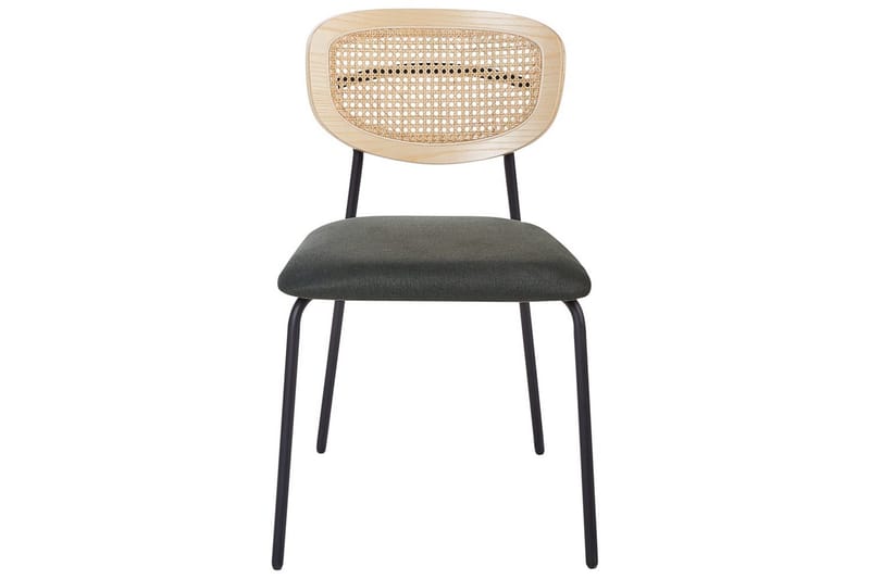 Sæt med 2 spisebordsstole Mayetta - Natur, grøn, sort - Møbler - Stole & lænestole - Spisebordsstole & køkkenstole