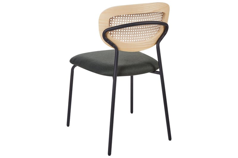 Sæt med 2 spisebordsstole Mayetta - Natur, grøn, sort - Møbler - Stole & lænestole - Spisebordsstole & køkkenstole