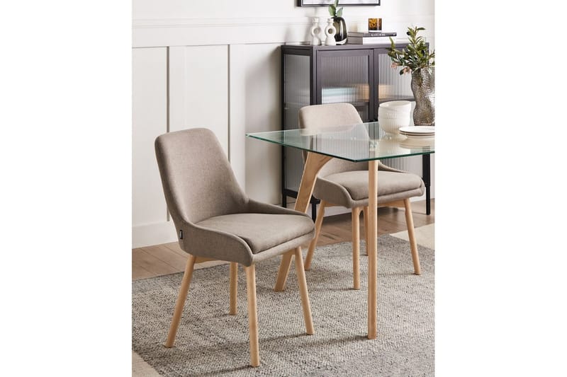 Sæt med 2 spisebordsstole Melfort - Brunt, lyst træ - Møbler - Stole & lænestole - Spisebordsstole & køkkenstole