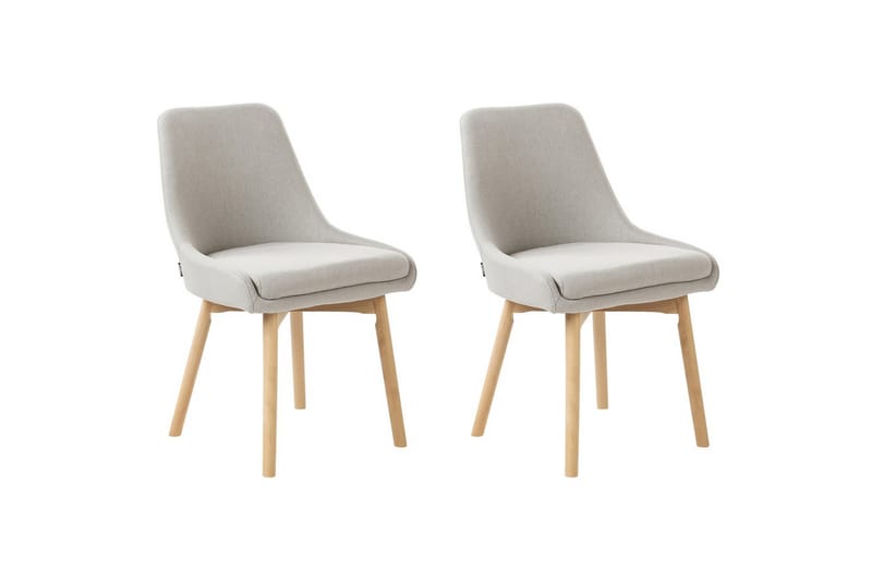 Sæt med 2 spisebordsstole Melfort, Grå, lyst træ