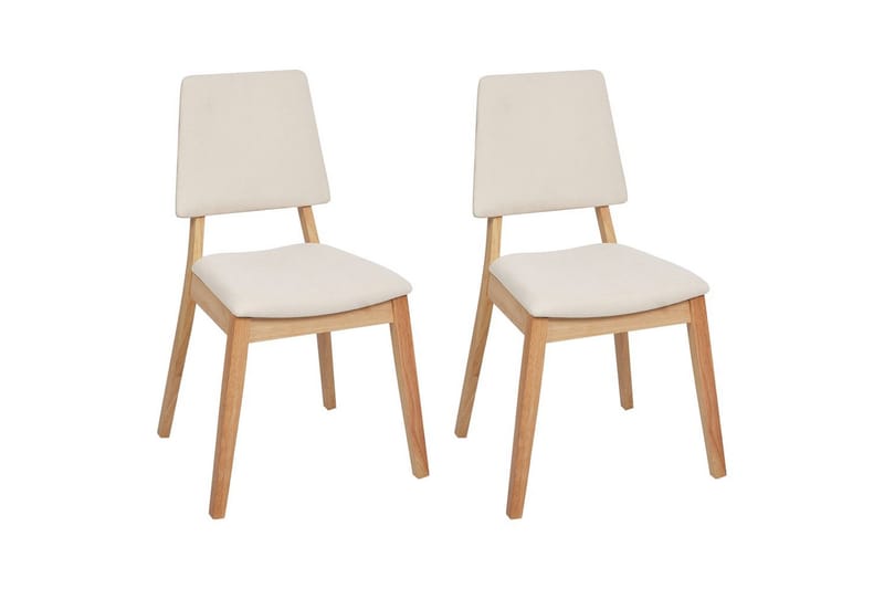 Sæt med 2 spisebordsstole Merrill, Lyst træ, beige