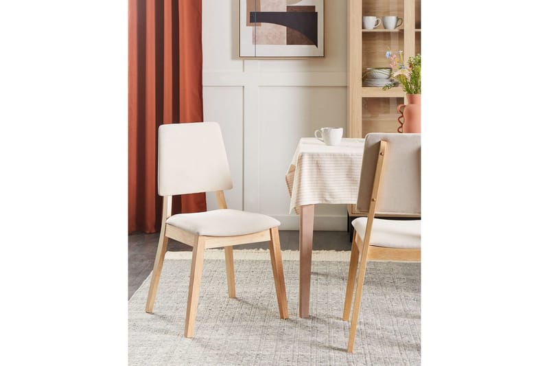 Sæt med 2 spisebordsstole Merrill - Lyst træ, beige - Møbler - Stole & lænestole - Spisebordsstole & køkkenstole