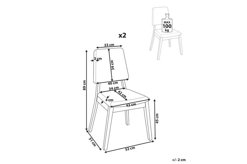 Sæt med 2 spisebordsstole Merrill - Mørkt træ, grøn - Møbler - Stole & lænestole - Spisebordsstole & køkkenstole