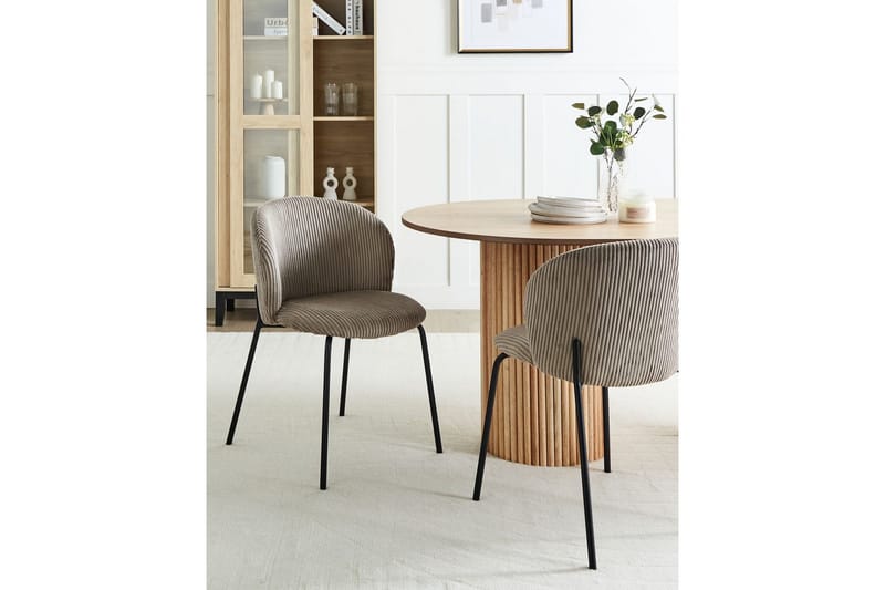 Sæt med 2 spisebordsstole Miles - Beige, sort - Møbler - Stole & lænestole - Spisebordsstole & køkkenstole