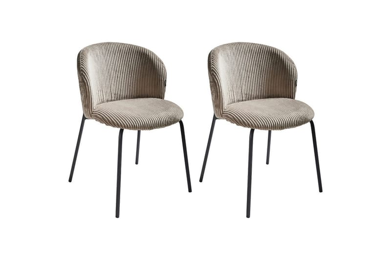 Sæt med 2 spisebordsstole Miles - Beige, sort - Møbler - Stole & lænestole - Spisebordsstole & køkkenstole