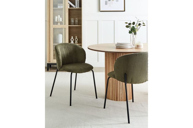 Sæt med 2 spisebordsstole Miles - Grøn, sort - Møbler - Stole & lænestole - Spisebordsstole & køkkenstole