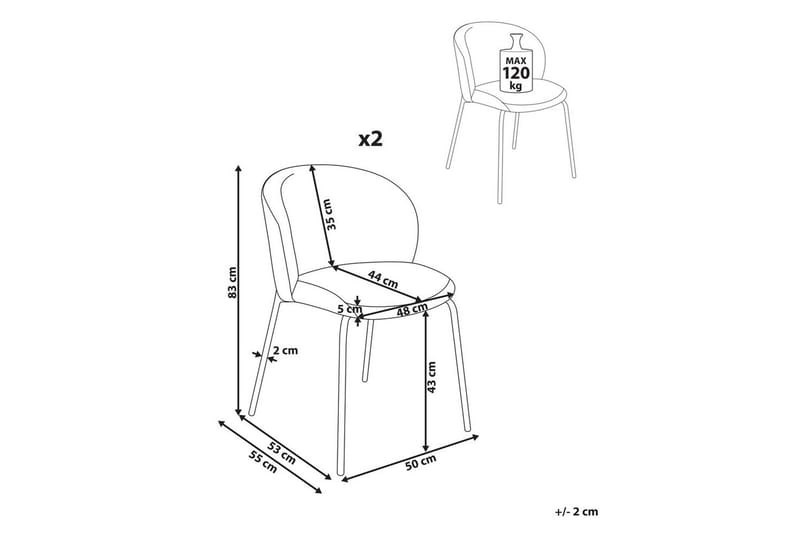 Sæt med 2 spisebordsstole Miles - Hvid, Sort - Møbler - Stole & lænestole - Spisebordsstole & køkkenstole