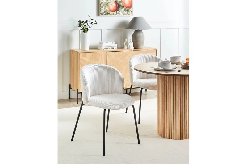 Sæt med 2 spisebordsstole Miles - Hvid, Sort - Møbler - Stole & lænestole - Spisebordsstole & køkkenstole