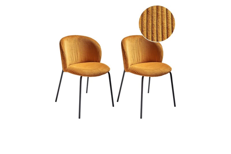 Sæt med 2 spisebordsstole Miles - Orange, sort - Møbler - Stole & lænestole - Spisebordsstole & køkkenstole