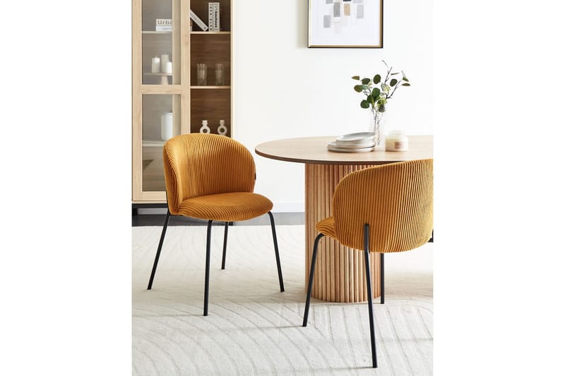 Sæt med 2 spisebordsstole Miles - Orange, sort - Møbler - Stole & lænestole - Spisebordsstole & køkkenstole