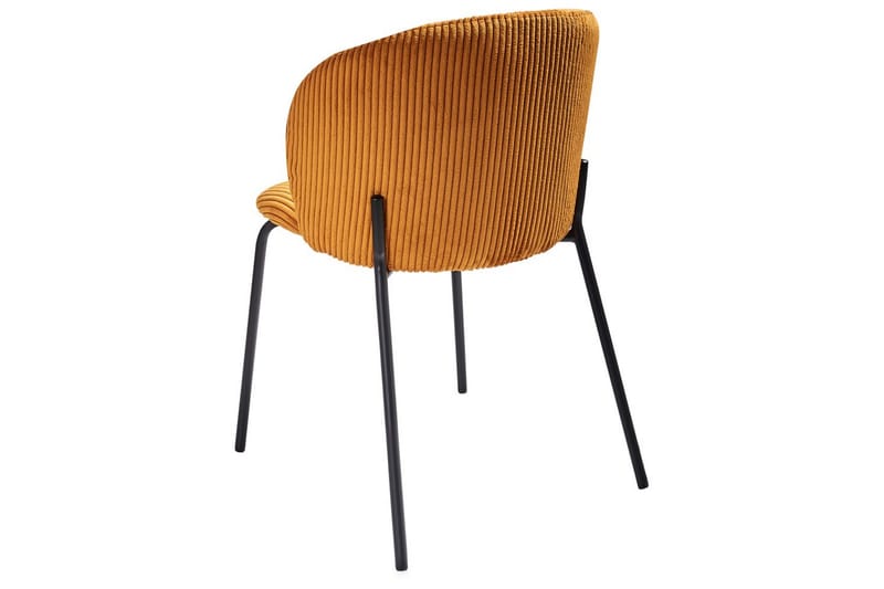 Sæt med 2 spisebordsstole Miles - Orange, sort - Møbler - Stole & lænestole - Spisebordsstole & køkkenstole
