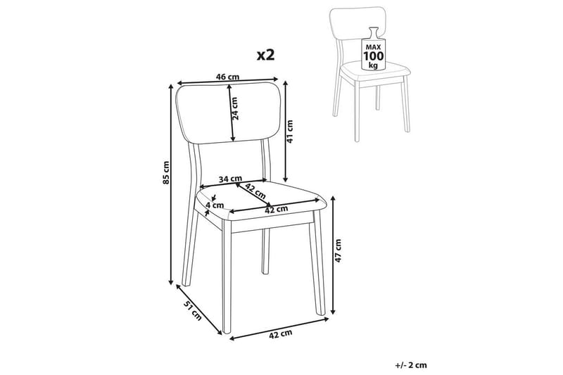 Sæt med 2 spisebordsstole Minier - Møbler - Stole & lænestole - Spisebordsstole & køkkenstole