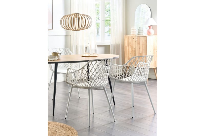 Sæt med 2 spisebordsstole Nashua ll - Hvid - Møbler - Stole & lænestole - Spisebordsstole & køkkenstole