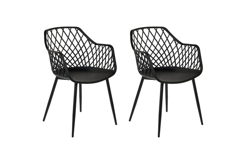 Sæt med 2 spisebordsstole Nashua ll, Sort