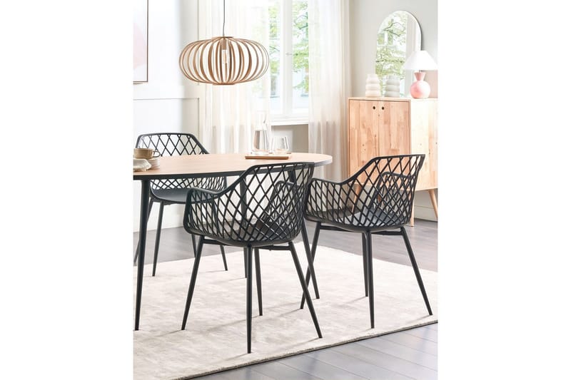 Sæt med 2 spisebordsstole Nashua ll - Sort - Møbler - Stole & lænestole - Spisebordsstole & køkkenstole
