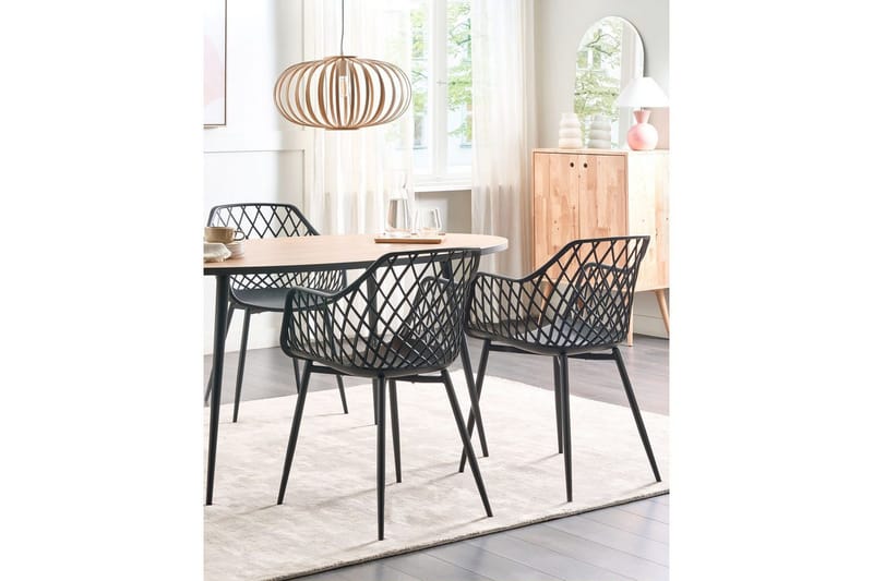 Sæt med 2 spisebordsstole Nashua ll - Sort - Møbler - Stole & lænestole - Spisebordsstole & køkkenstole