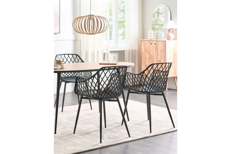 Sæt med 2 spisebordsstole Nashua ll - Sort - Møbler - Stole & lænestole - Spisebordsstole & køkkenstole