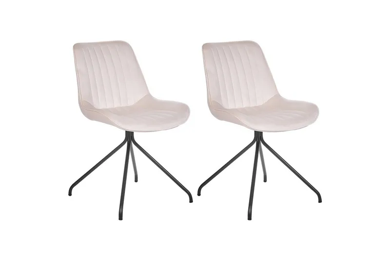 Sæt med 2 spisebordsstole Navasota, Beige