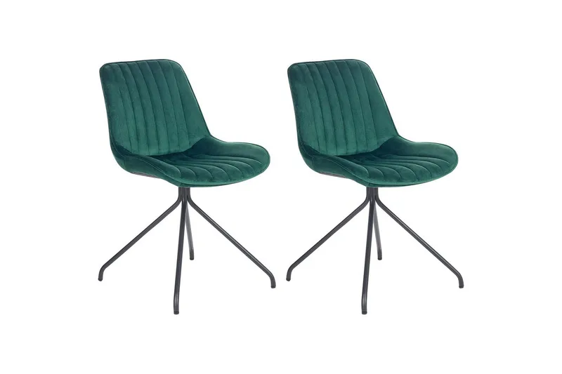 Sæt med 2 spisebordsstole Navasota, Grøn, sort