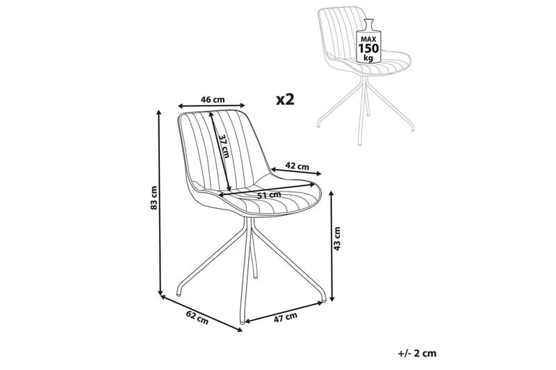 Sæt med 2 spisebordsstole Navasota - Grøn, sort - Møbler - Stole & lænestole - Spisebordsstole & køkkenstole