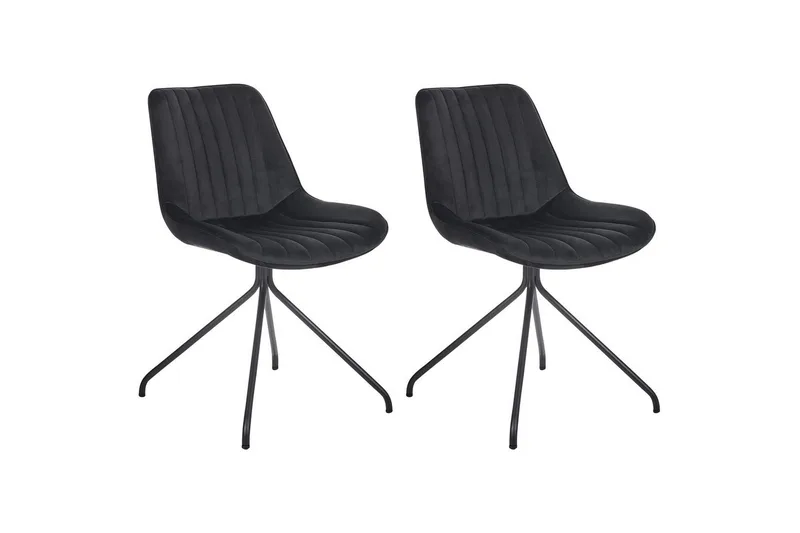 Sæt med 2 spisebordsstole Navasota, Sort