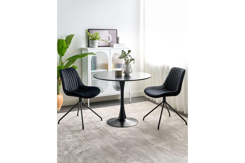 Sæt med 2 spisebordsstole Navasota - Sort - Møbler - Stole & lænestole - Spisebordsstole & køkkenstole
