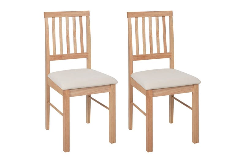 Sæt med 2 spisebordsstole Orono, Lyst træ, beige
