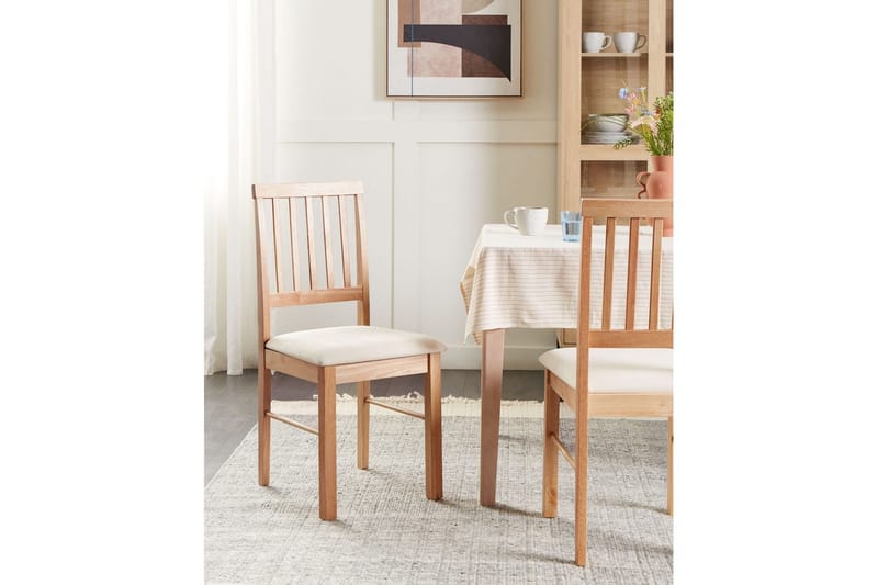 Sæt med 2 spisebordsstole Orono - Lyst træ, beige - Møbler - Stole & lænestole - Spisebordsstole & køkkenstole