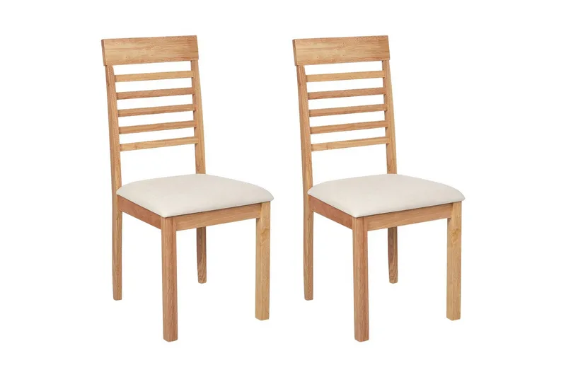 Sæt med 2 spisebordsstole Ortley - Lyst træ, beige - Møbler - Stole & lænestole - Spisebordsstole & køkkenstole