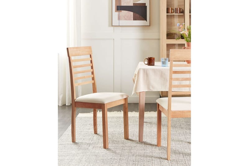 Sæt med 2 spisebordsstole Ortley - Lyst træ, beige - Møbler - Stole & lænestole - Spisebordsstole & køkkenstole