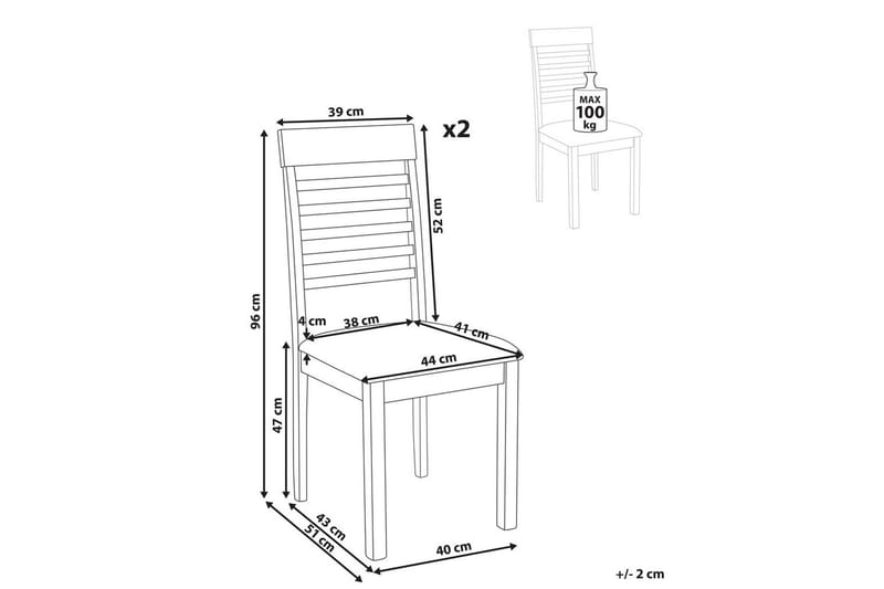Sæt med 2 spisebordsstole Ortley - Lyst træ, beige - Møbler - Stole & lænestole - Spisebordsstole & køkkenstole