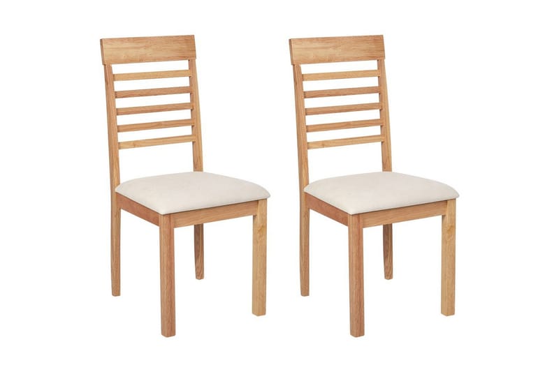 Sæt med 2 spisebordsstole Ortley, Lyst træ, beige