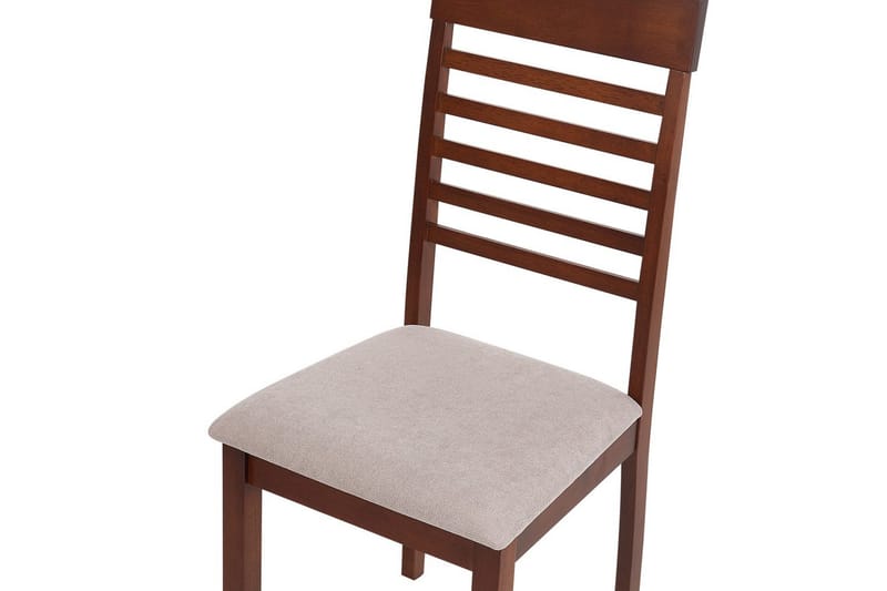 Sæt med 2 spisebordsstole Ortley - Mørkt træ, beige - Møbler - Stole & lænestole - Spisebordsstole & køkkenstole