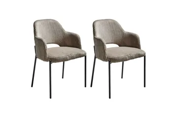 Sæt med 2 spisebordsstole Raton - Beige, sort - Møbler - Stole & lænestole - Spisebordsstole & køkkenstole