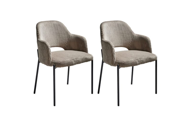 Sæt med 2 spisebordsstole Raton - Beige, sort - Møbler - Stole & lænestole - Spisebordsstole & køkkenstole