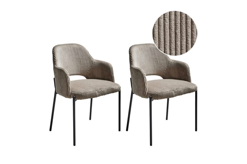 Sæt med 2 spisebordsstole Raton - Beige, sort - Møbler - Stole & lænestole - Spisebordsstole & køkkenstole