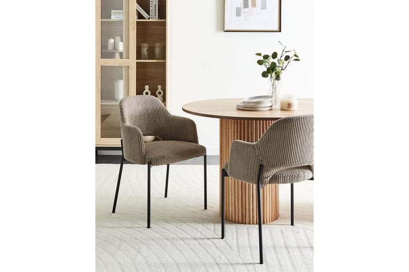 Sæt med 2 spisebordsstole Raton - Beige, sort - Møbler - Stole & lænestole - Spisebordsstole & køkkenstole