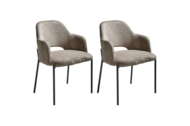 Sæt med 2 spisebordsstole Raton - Beige, sort - Møbler - Stole & lænestole - Spisebordsstole & køkkenstole